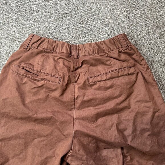 Cube Sugar Japanese Minimalist Pleated Brown Women's Cotton Pants Size Medium - Picture 6 of 7